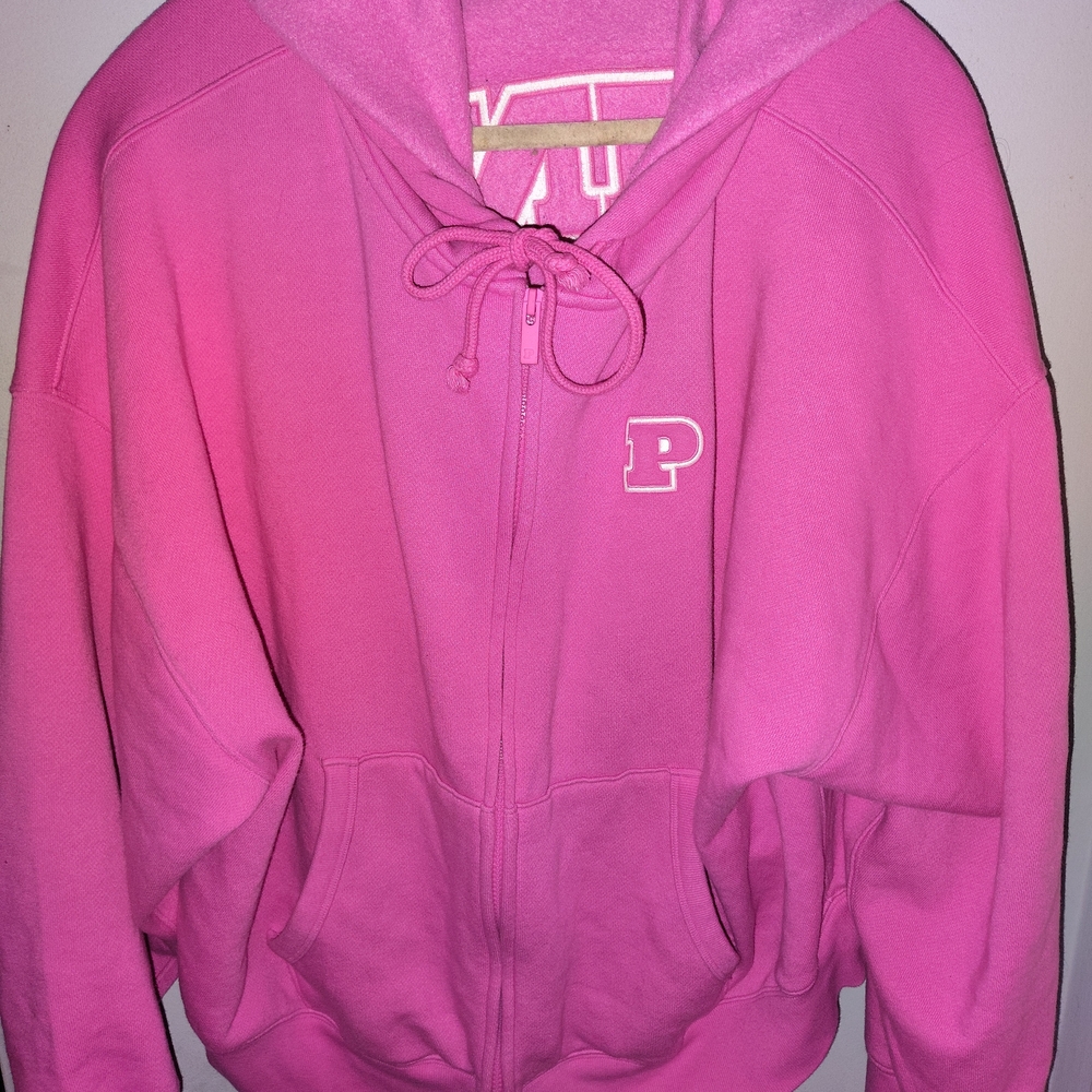Victoria Secret Pink Cropped Zip Up Hoodie